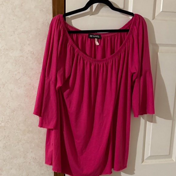 Omt Active Tops - Chic Fashions Pink Women's Blouse 2X NWOT.